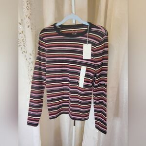 🆕 A New Day  Stripped Long Sleeve Fitted T-Shirt Women | Soft Spandex